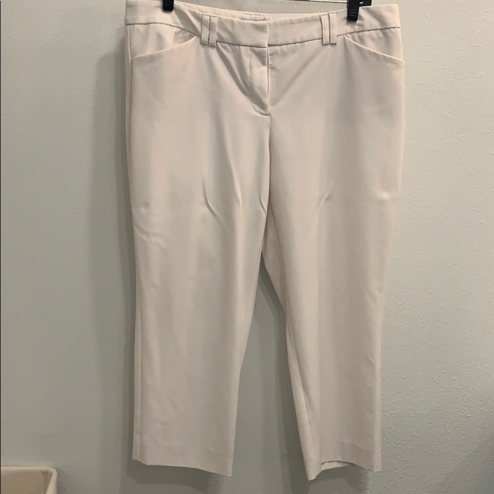 White cropped dress pants